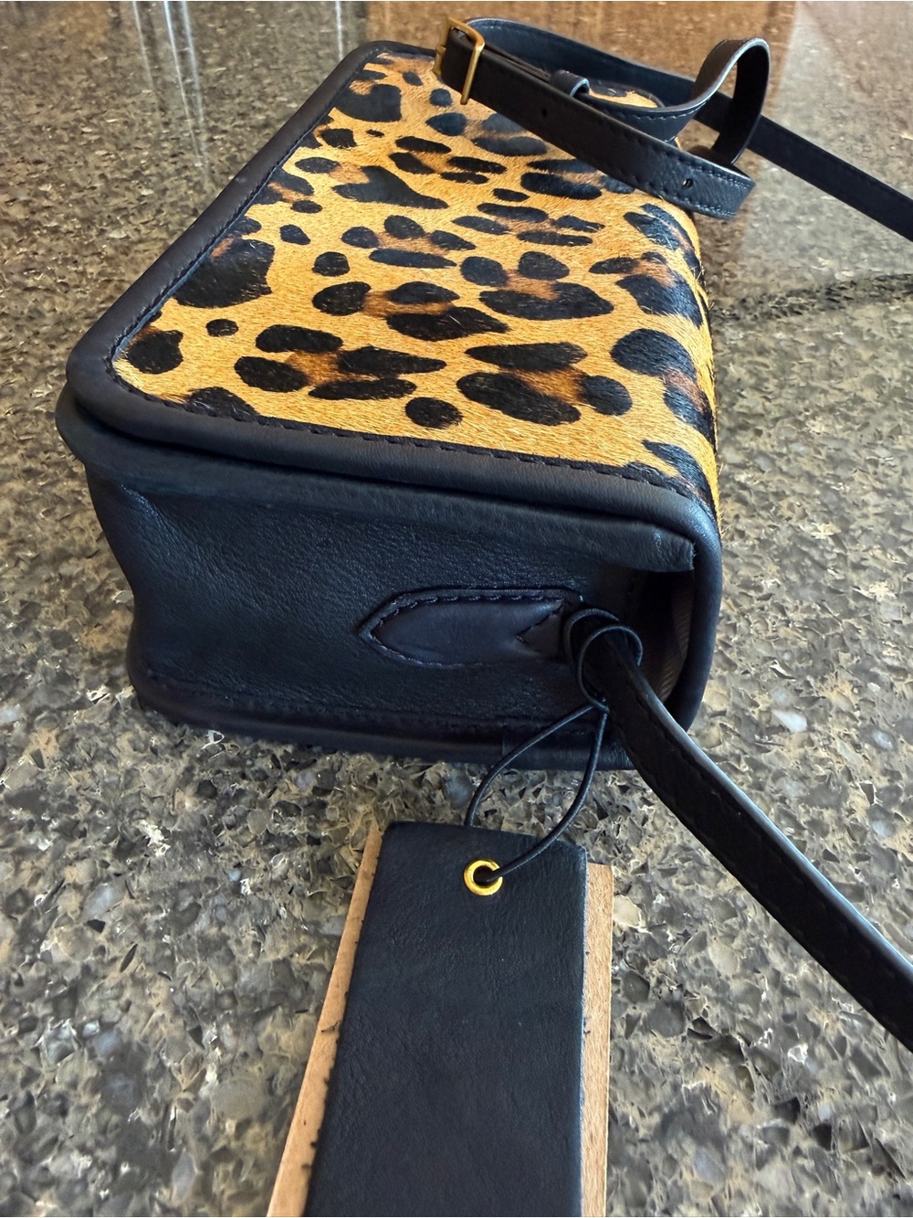 Margot New York calf hair animal print Leather Bag NWT - Picture 8 of 9